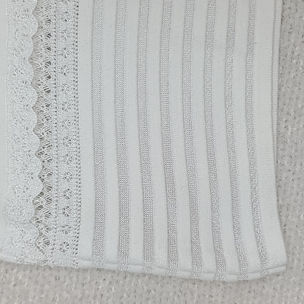 Cinq a Sept Antonia High Neck Long Sleeve Tiered Ruffle Lacey Blouse in White - Picture 11 of 17